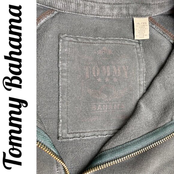 TOMMY BAHAMA Pine Green Mock Neck 1/4 Zip Pullover Sweater, Size XL - Picture 6 of 10